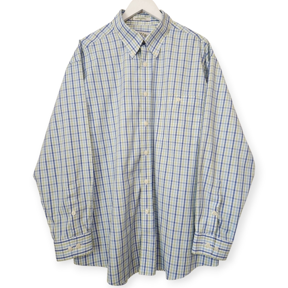 Orvis Men’s Plaid Button Up Shirt 100% Cotton Sporting Traditions Size XL